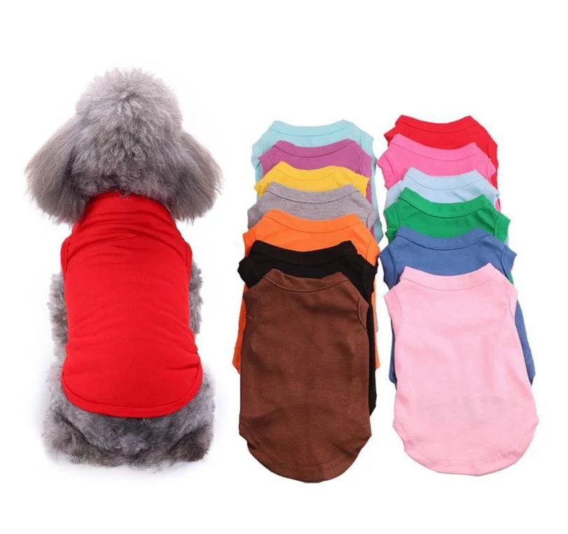 

Wholesale Summer Cheap Cotton Plain Color Pet Clothes Blank Dog T Shirt, Black,red,yellow,blue,pink,gray,white