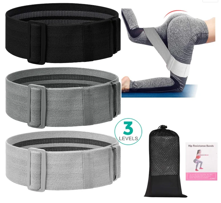 

3 Packs Adjustable Resistance Loop Exercise Bands Hip Bands for Home Fitness
