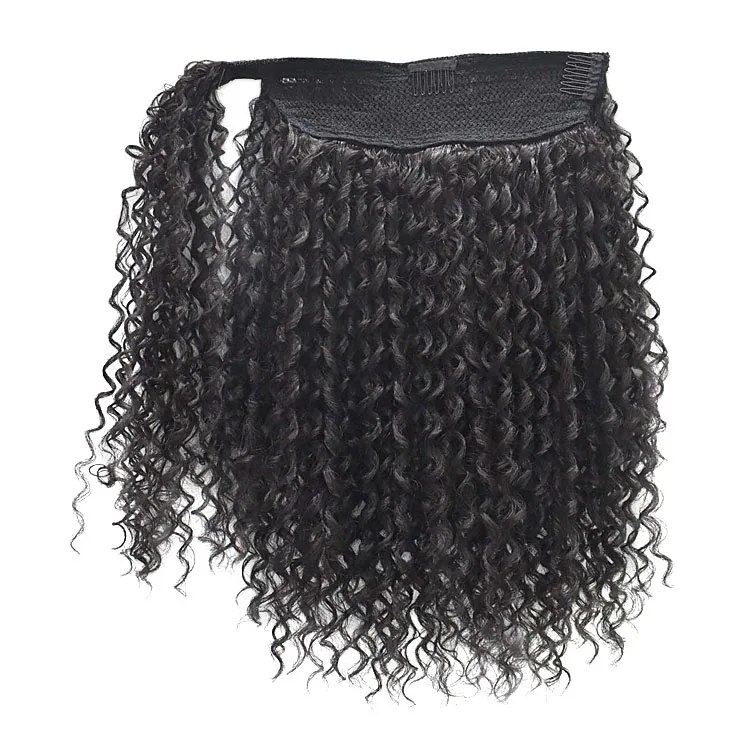 

Novelties Synthetic Queue De Cheval Kinky Straight Curly Attachments Wrap Around Hair Extension Ponytails For Black Women, Customize all colors