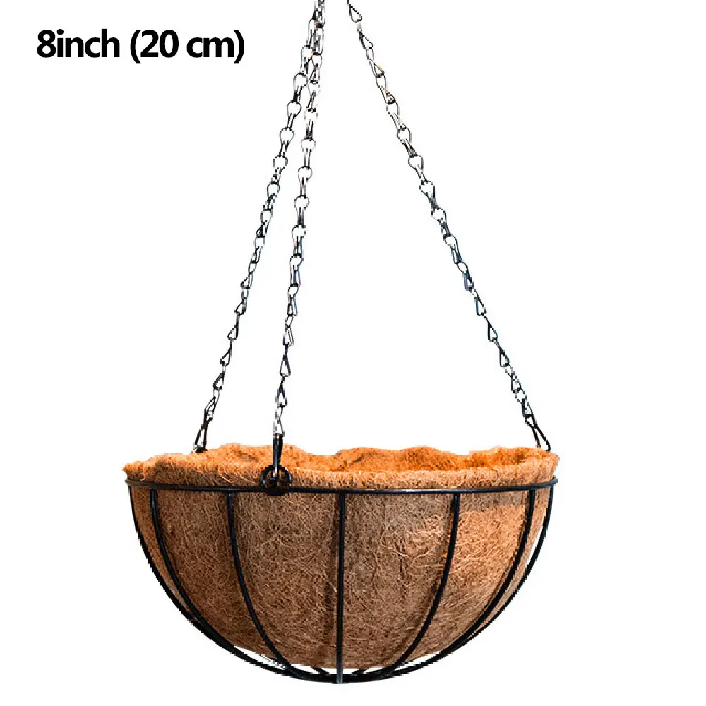

Hanging Flower Basket Round Flowerpot Garden Plant Basket Iron Hanging Chain Flower Planter Pots Holder Replacement Home Decor