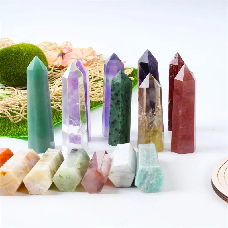 

Crystal Wholesale Bulk Natural Crystal Crafts Amethyst Point Rose Quartz Tower For Home Decoration