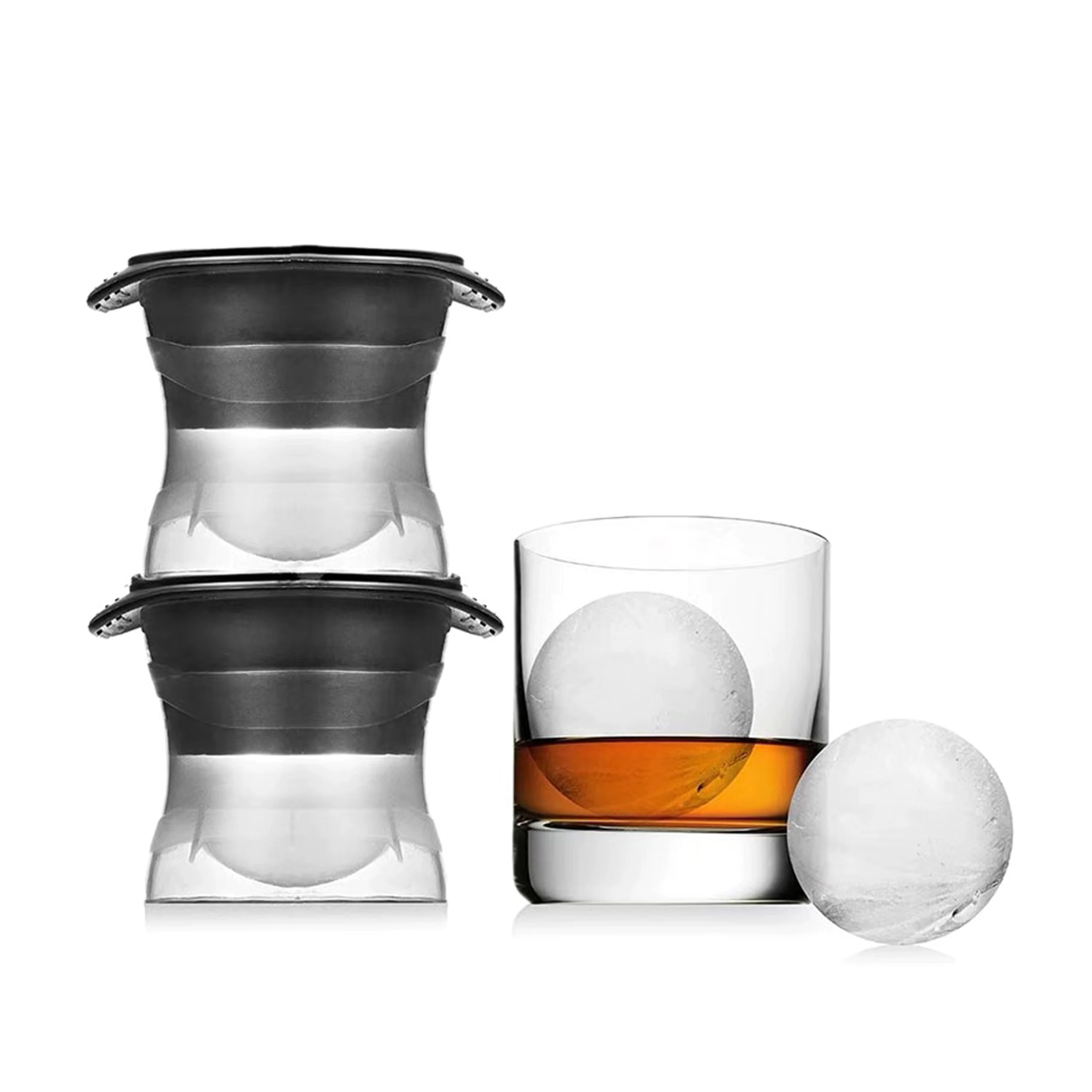 

BPA Free Reusable 3D Round Ice Cube Tray Mold Silicone Sphere Ice Ball Diamond Maker with Lid for Cocktail Whiskey