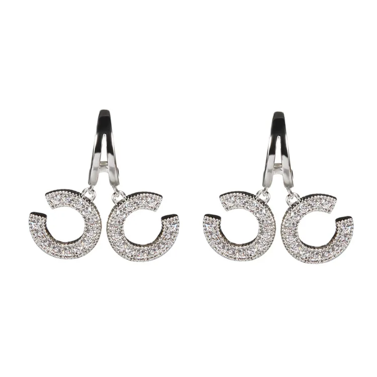 

CC Drop Earring Women Luxury Fashion Cubic Zirconia Designer Famous Brands Small Stud G Letter Diamond Jewelry Earrings