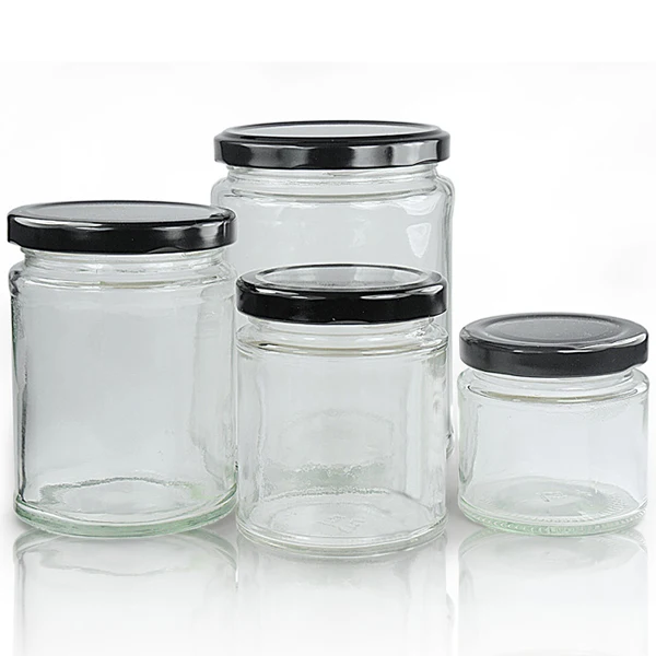 6oz 8oz 9oz Clear Straight Sided Glass Jar With Silver Gold Screw Metal Cap Buy Glass Jar 8 Oz 1047