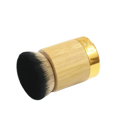 

Jieniya single bamboo handle duo fibers kabuki makeup brush new fashion high quality powder brush, Coffee