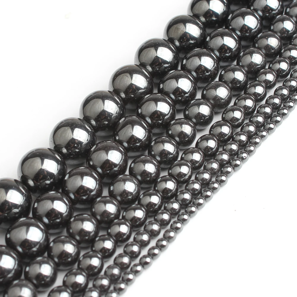 

Wholesale Natural 2/3/4/6/8/10/12mm Black Hematite Stone Beads for Jewelry Making