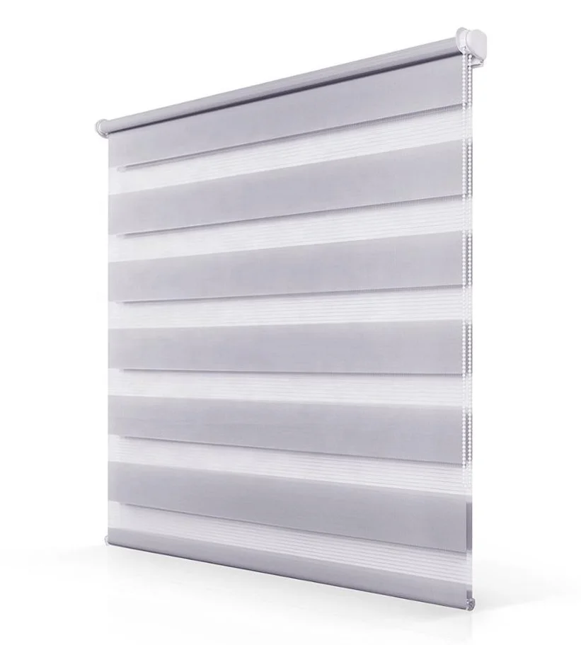 

100% Polyester Fabric Zebra Shades Manual Zebra Roller Blinds On Factory Price, Customer's request
