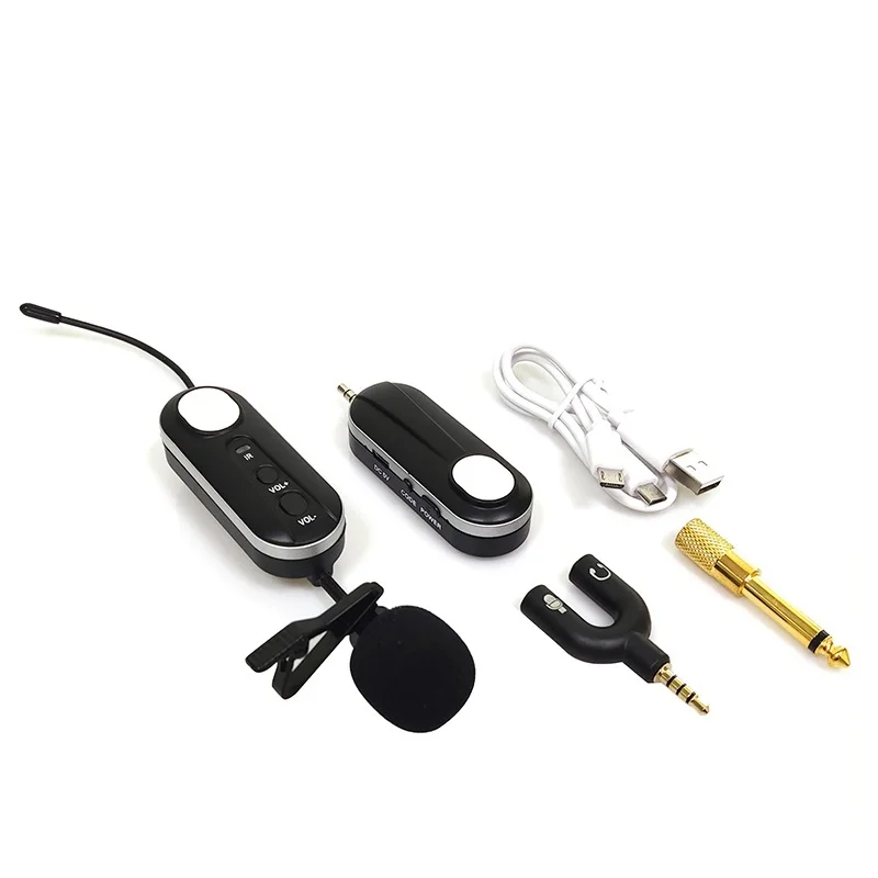 

Wireless Lavalier Microphone System Wireless Lapel Mic Micro Rechargeable Wireless Transmitter Receiver