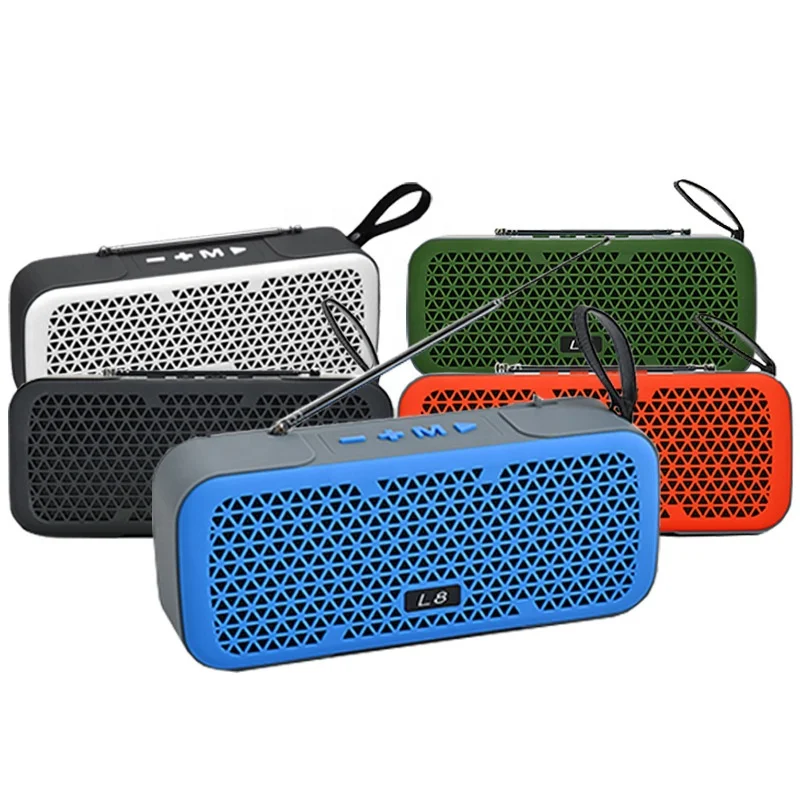 

factory L8 10w rechargeable bass mini BT speaker wireless Waterproof Column speaker support BT/FM radio/USB/MIC