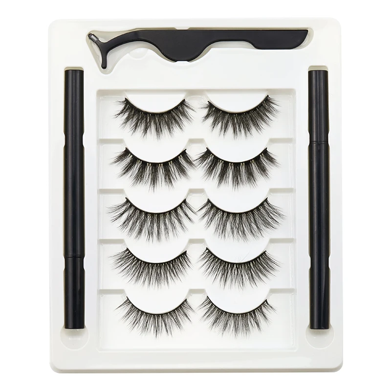 

EMEDA Magnetic False Eyelashes Magnet Private Label 100% Real 3D Mink Lashes Packaging Box with Magnetic Eyelashes Eyeliner
