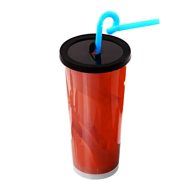 
85mm 520ml 18oz disposable transparent injection milk tea cup hi tea cup juice beverage packaging cup 