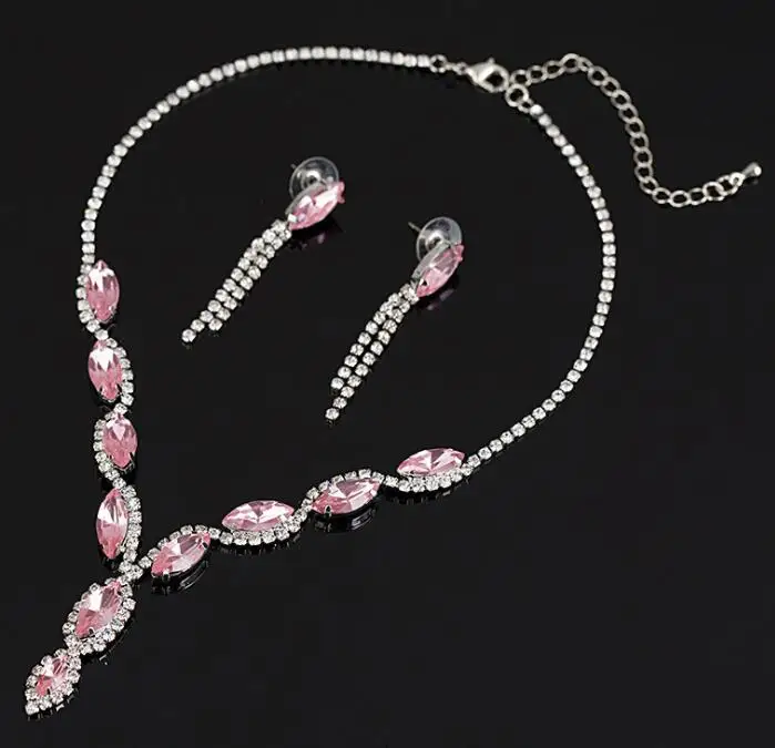 

WN100 High quality Bridal jewelry set Rhinestones choker Necklace and Earrings set Wedding Jewelry Set
