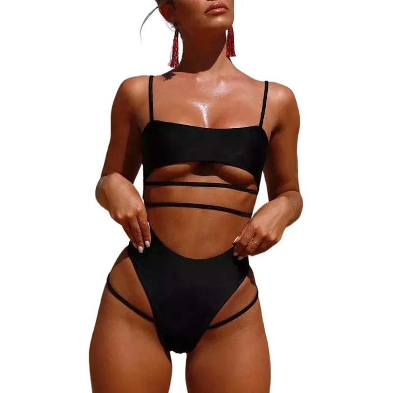 

Wholesale Solid Color One Piece Bikini Woman Swimsuit, Shown