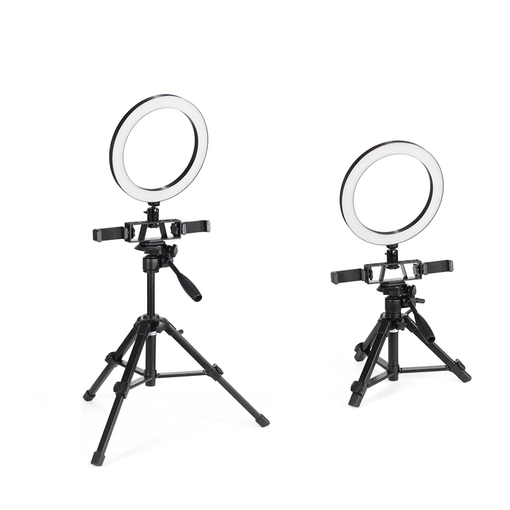 Live brackets desktop Selfie Ring Light with Tripod Stand holder;Dimming 6-inch Ring Lamp;tripod for Smartphone