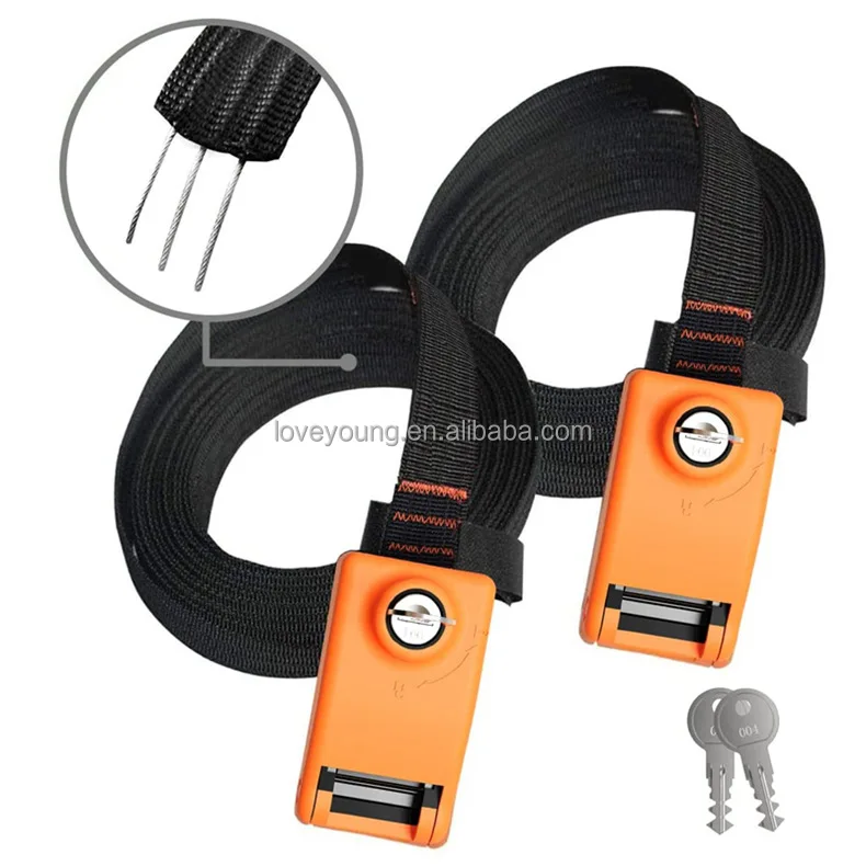 

Factory sales directly Kayak rack lockable tie down strap surfboard Fixing strap with keys