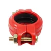 RED Electrophoretic Painting grooved rigid coupling ductile iron pipe saddle for Fire fighting