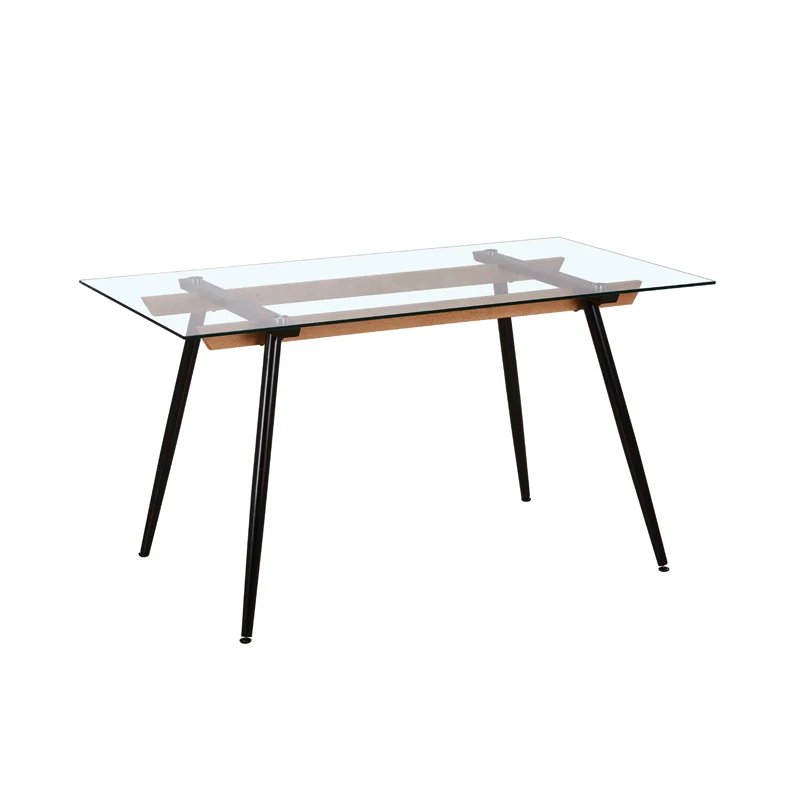 
Cheap dinning furniture restaurant modern 6 chairs room glass dining table set 