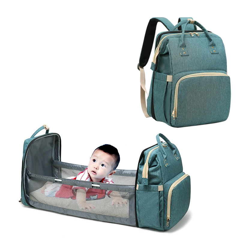 

Fashion Foldable Mummy Backpack Diaper Bag Organizer With Changing Table, 3 colors