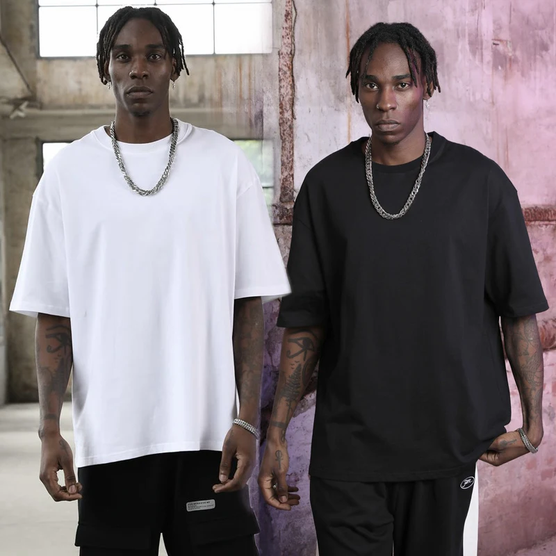 

fashion baggy 100% cotton tshirt men's plus size t-shirts loose fit oversized custom T shirt for men, Customized color