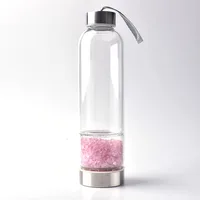 

Wholesale Glass Healing Crystal Water Drink Bottle Elixir Infuser Gemstone