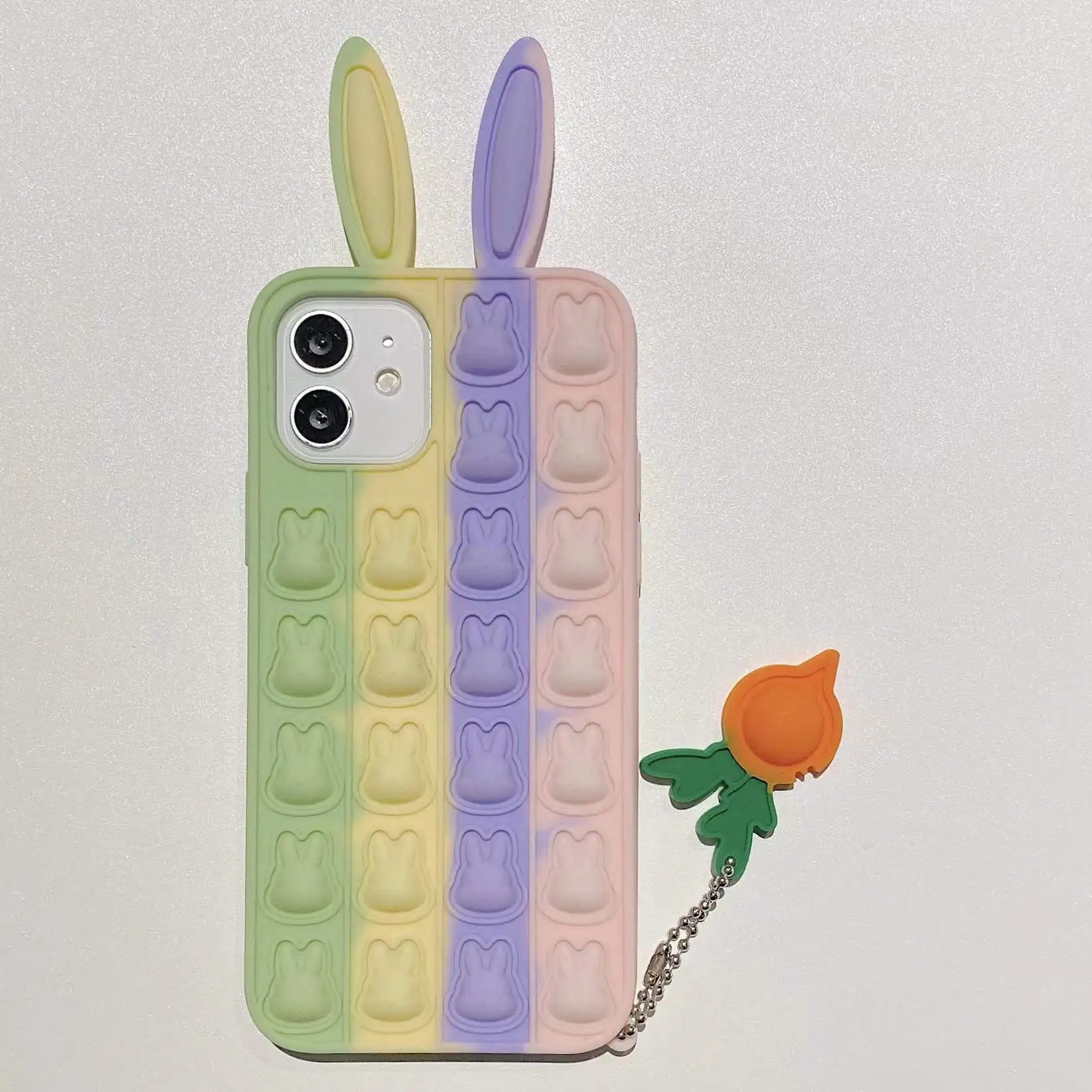 

fidget popping it cute cartoon phone case girl Fashion 3d silicone phone cases for iphone 12 case popular iphone 13 pro max, A variety of color