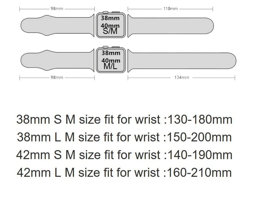 38 40mm apple watch band size