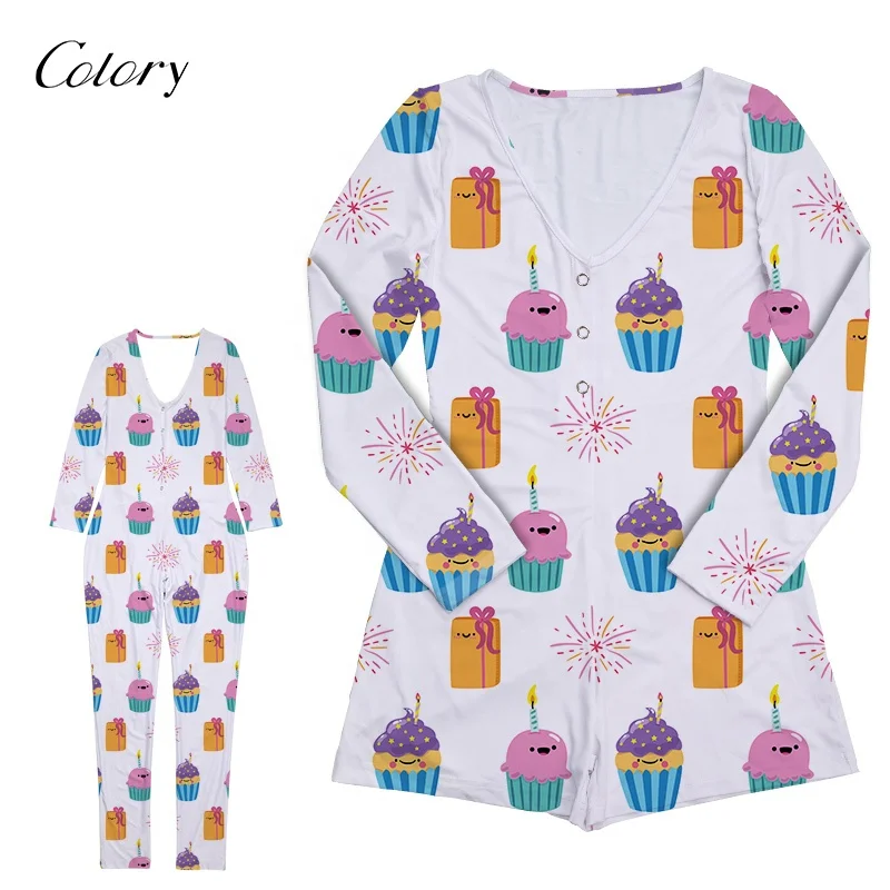 

Colory Customized Summer Casual Tie Dye Long Sleeve Shirt With Pants Adult Onesie Pajamas Set For Women, Customized color