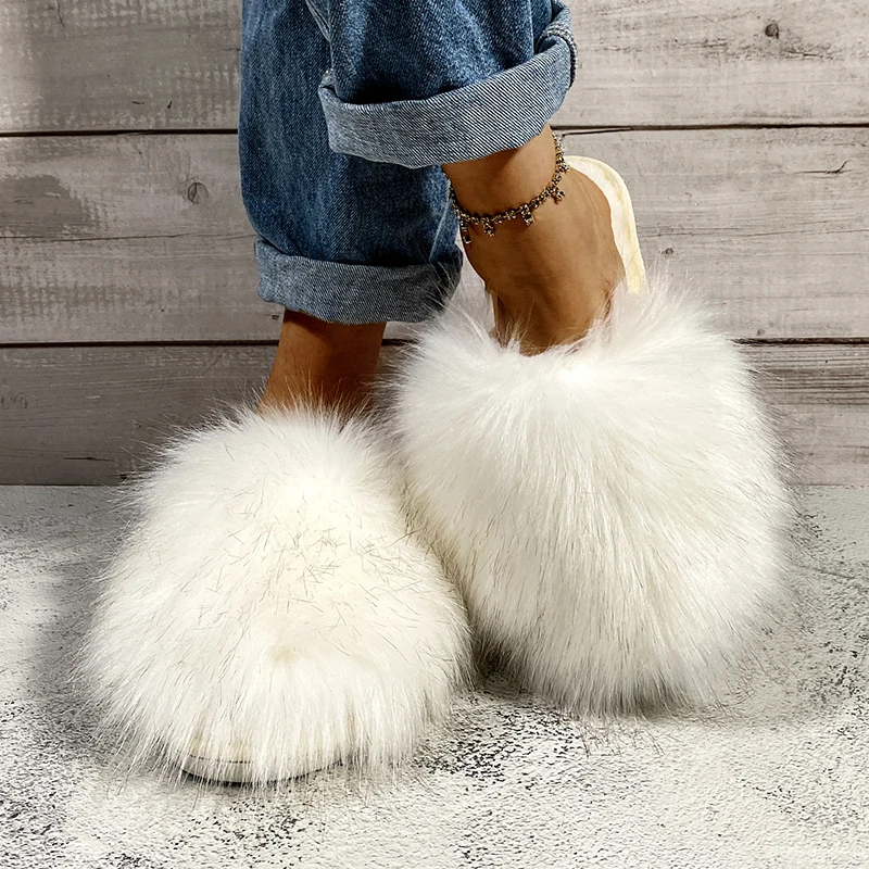 

2021 new arrivals fashion ladies female summer casual slides shoes women fur flat fuzzy slippers for woman, Grey, white, pink, black