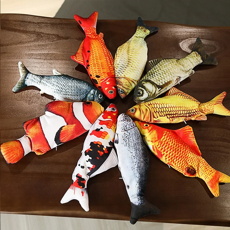 

30cm Cat Toy Fish Usb Electric Charging Simulation Dancing Jumping Moving Floppy Fish Cat Toys For Indoor Cats