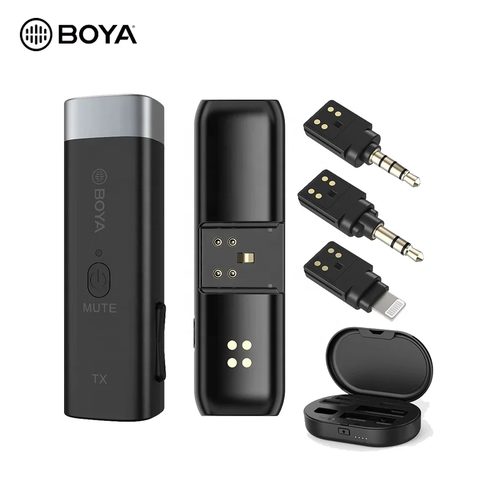 

Boya By-WM3 Professional Portable 2.4g Wireless Mini Lavalier Microphone Clip On Mic For Type-c 3.5mm Dslr Interview, Black