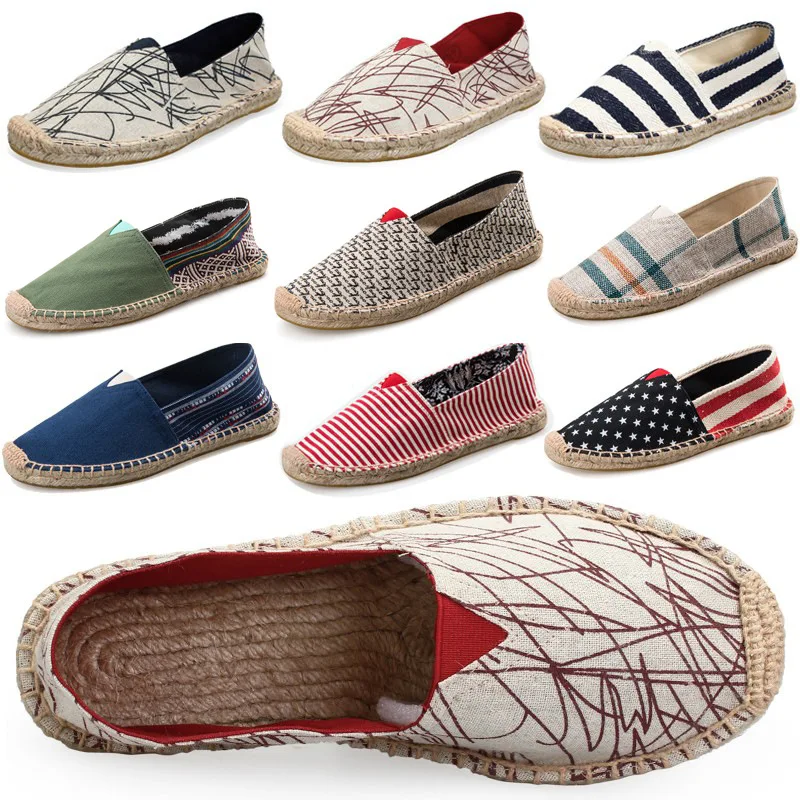 

TX Wholesale low price Chinese Ink Painting Design Cheap Leisure Man Women Espadrilles Shoes, Customized color