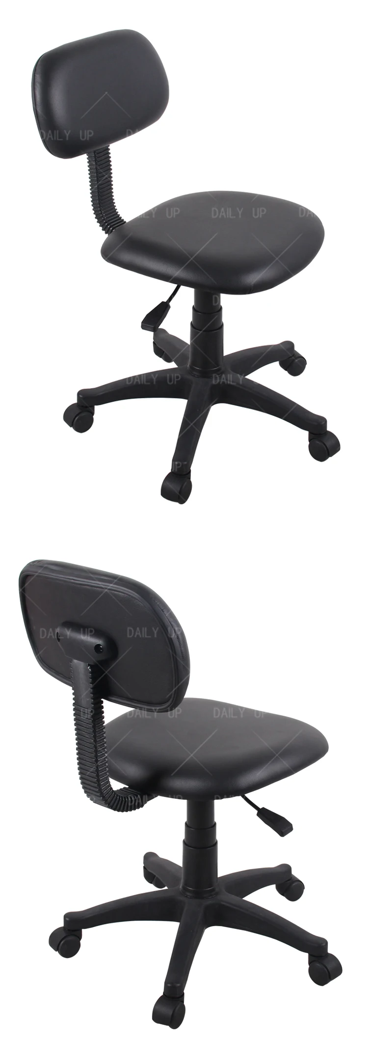 Office Staff Working Chair Dimensions Ergonomic Clerk Task Chair for Worker Fabric Padded Cheap Swivel Typist Chair without Arm