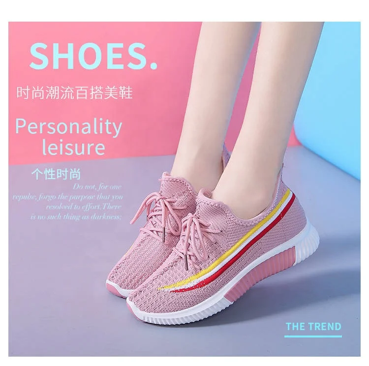 

Pink sports women's shoes pvc knit designer shoes women's famous brand 2021 shoes women's fashion sneakers, Oem