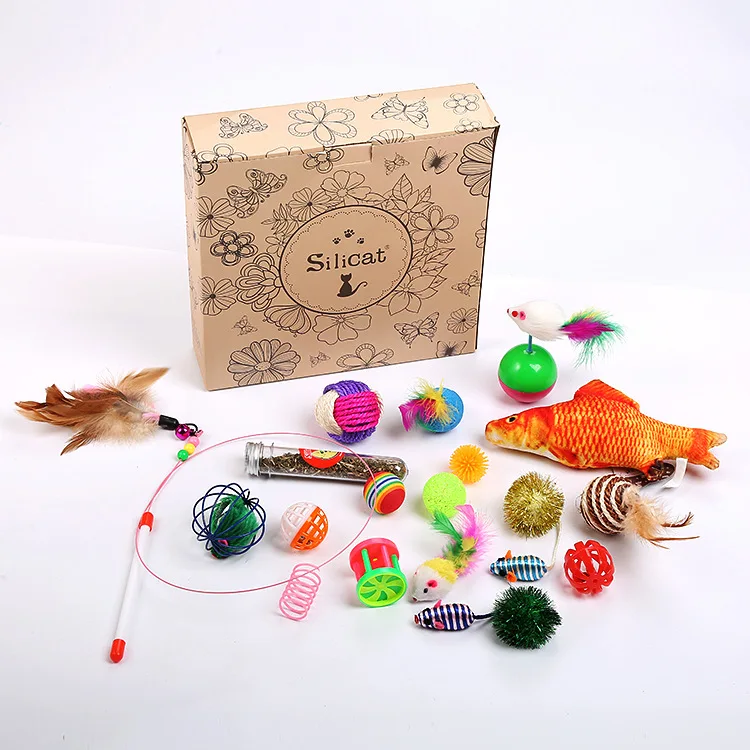 

cat toy set 20pcs pet products wholesale in stock 2020 cat toy eco-friendly pet toys, As picture