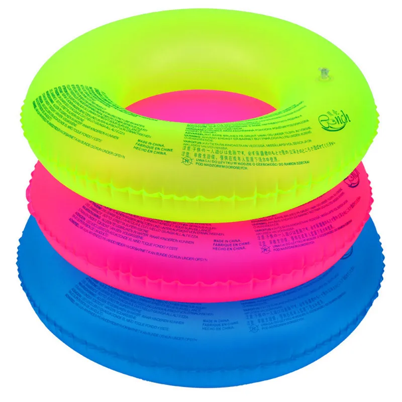 

PVC material inflatable swim ring 3D inflatable fluorescent circle, Random