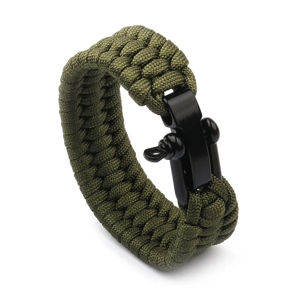 

Outdoor Camping Tactical Emergency Rope Paracord Survival Bracelet, 5 color can choose/be custom