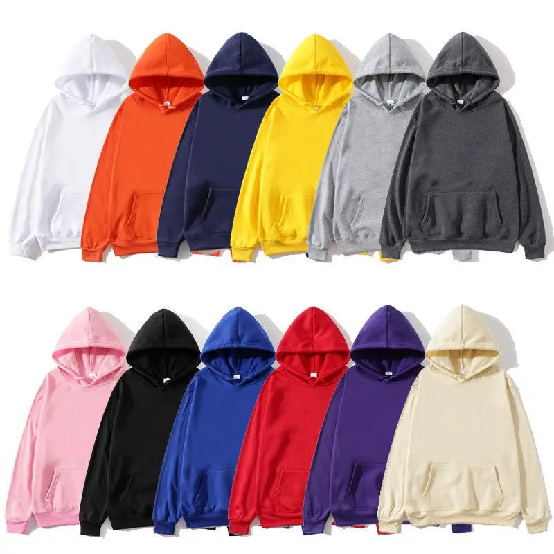 

Youki 2021 women's new pure colors plush hoodies 400g Customizable logo Unisex Hoodies