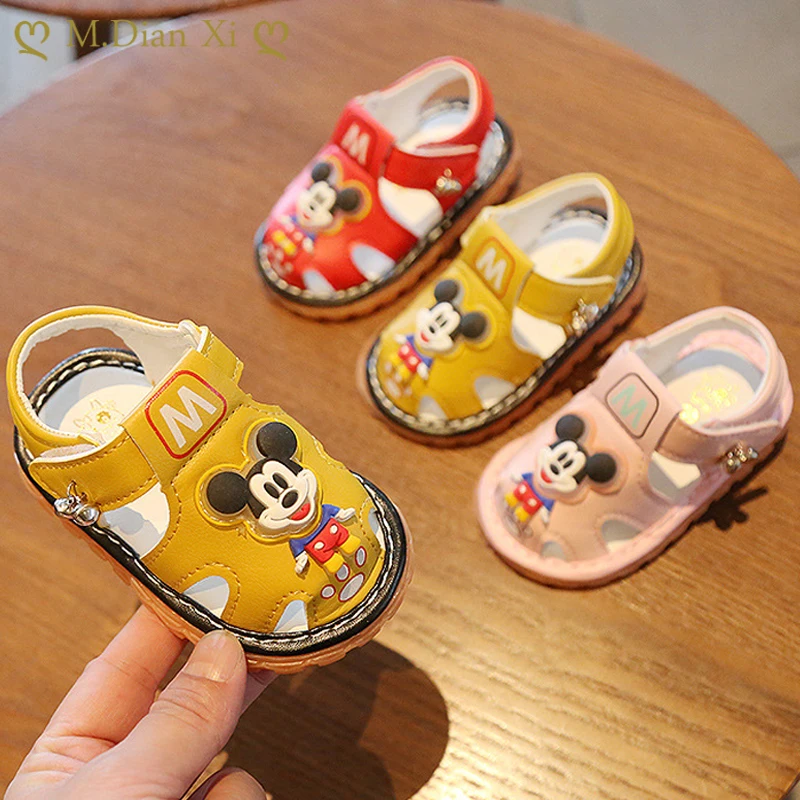 

2022 Fashion Newborn Baby Summer Sandals Cute Pattern Infant Boys Girls First Walker Toddler PU Classic Sneakers Shoes