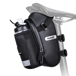 Rhinowalk Bicycle Saddle Bag with Drink Holder Cycling Bike Under Seat Storage Pouch Bag for MTB Bike