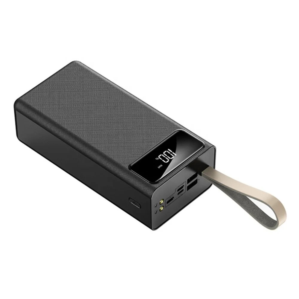 

50000mAh Power Bank Large Capacity Fast Charging 50000 mAh Powerbank Quick Charge LCD Display Customs logo accepted, Black/white