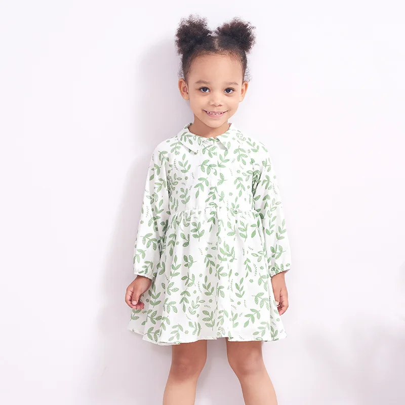 

OA Service OEM ODM Cotton Long Sleeve Casual Prints Summer Kid Dresse Shirt Daily Dresses Fruit And Flower 80s Girls Dress