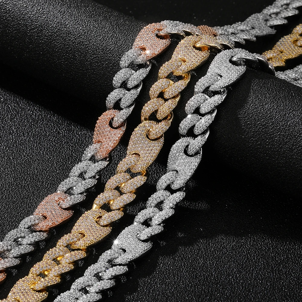 Top Icy 13mm Micro Pave Aaa Cz Iced Out 18k Gold Cuban Link Chain 