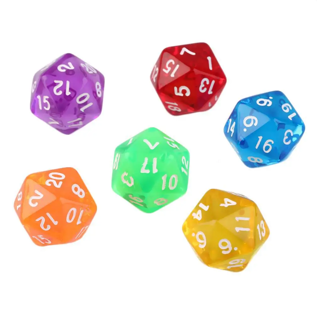 

high quality Wholesale and Retail Puzzle game props 20 sided faces 1-20 Plastic Polyhedron dice