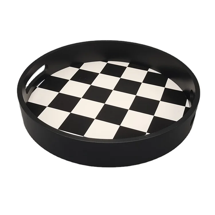 30*30*3cm Home Wooden Bottom Round Food Serving Tray Storage Wooden Serving Tray Wood Tray
