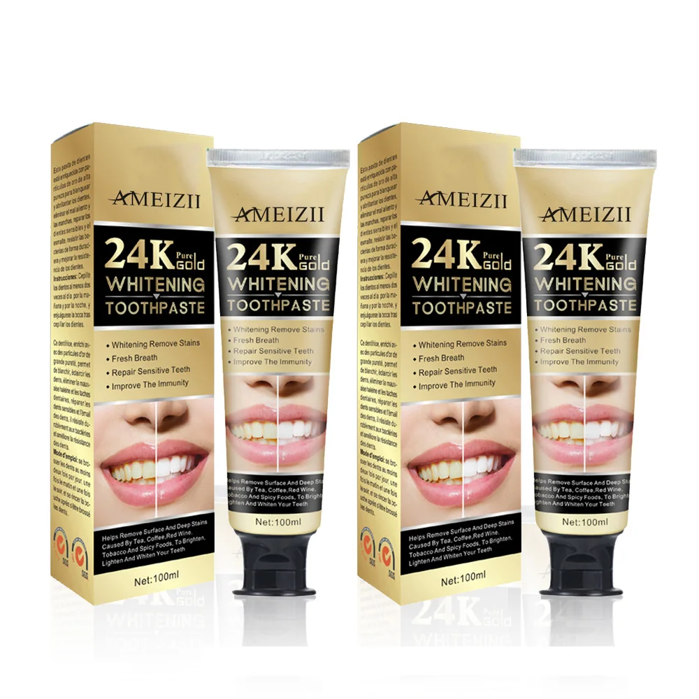 

Private Label 24K Gold Toothpaste Teeth Whitening Gel Zahnpasta Tooth Care Cleanser Tandpasta Dentifricio Tooth Paste Natural