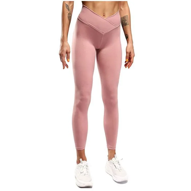 

solid color custom logo women yoga wear women high waist fitness yoga pants leggings