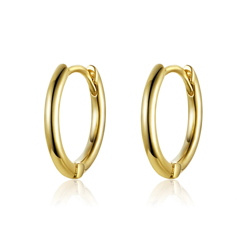 

Simple Luxury Dubai Mens gold 14k gold Filled Silver Hoop Earrings Gift Wome