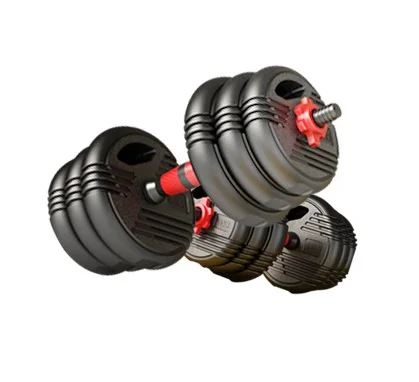 

Gym Equipment Dumble Fitness Weigh Lifting Adjustable Dumbbell Barbell Set with 10kg 50kg 30kg dumbbells set, Black red