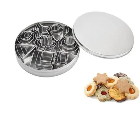 

24 Pcs Stainless Steel Cake Biscuit Cookie Cutter Mold DIY Baking Pastry Tool, Silver