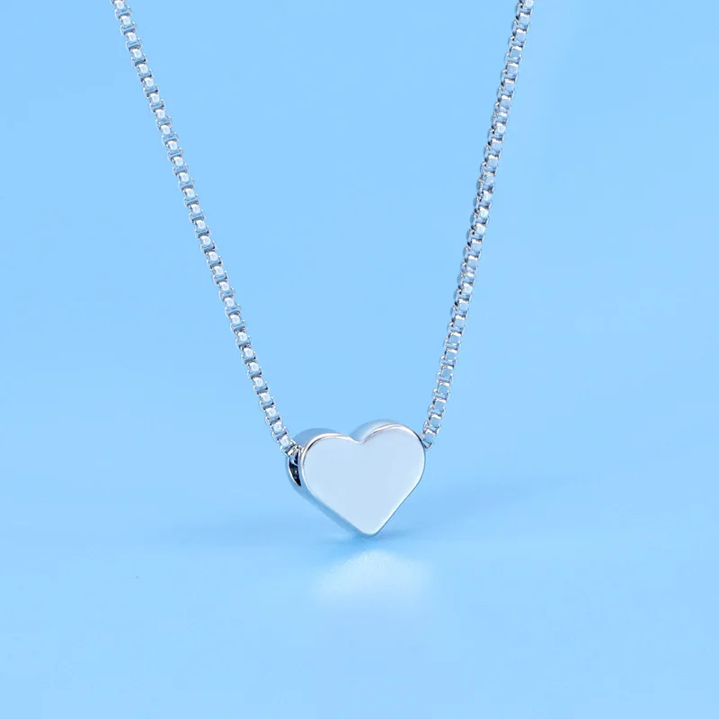 

JUHU Korean Version Of Simple Necklace Ladies Sweet Love Pendant Delicate Small Heart-shaped Short Clavicle Chain Wholesale, Simple heart necklace